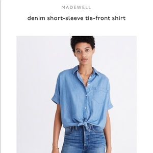 🌿Madewell chambray tie- shirt. Size XXS